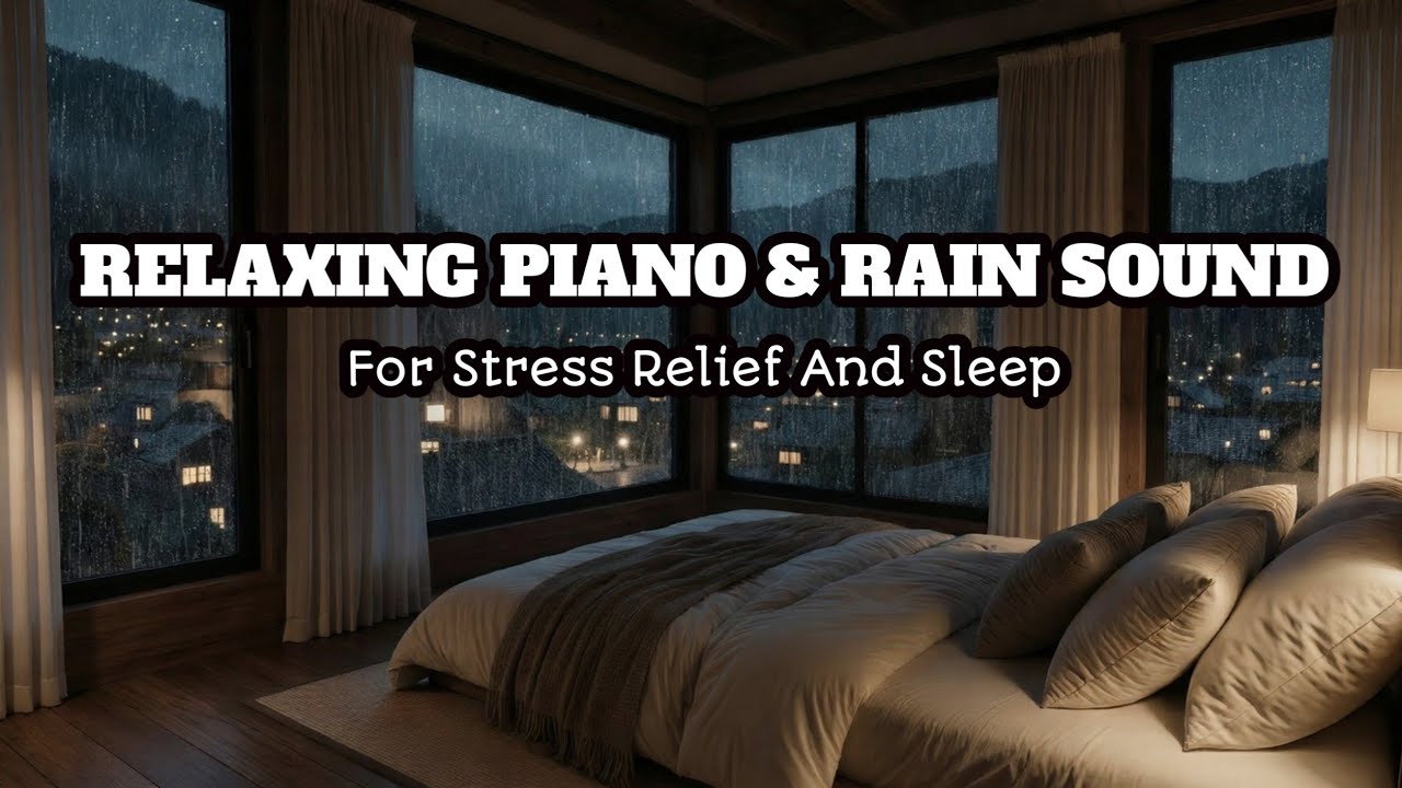 Relaxing Music Peaceful Piano and Soft Rain For Stress , Sleep 