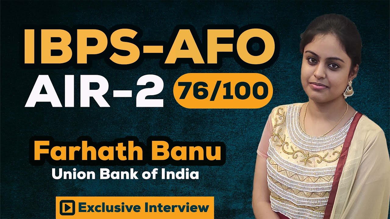 IBPS AFO AIR 2 - Farhath Banu | Interview, Strategy & Planning | Agri Coaching C | Deepak W Sir