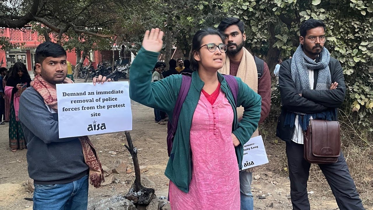 Com. Neha, AISA Activist | Effigy burning of BJP Govt | AISA-JNU
