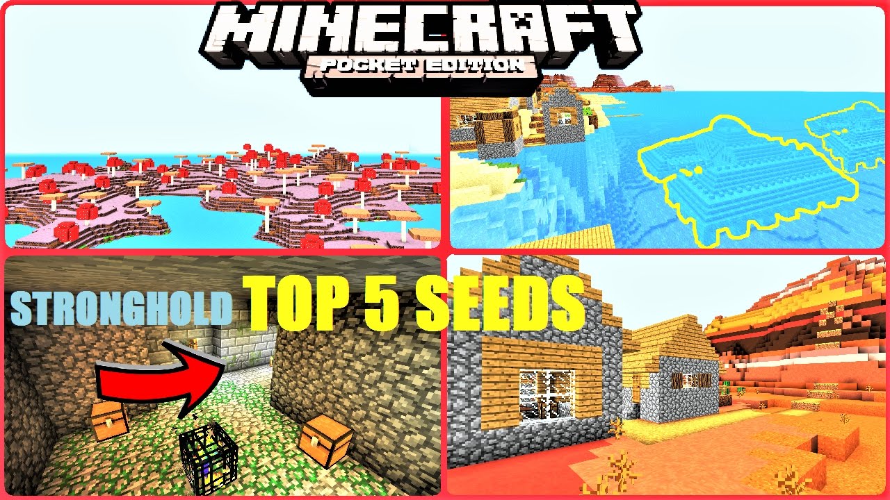 Top 5 BEST seeds for Minecraft PE ! DUNGEONS, STRONGHOLD, OCEAN MONUMENTS  & MORE ! | MCPE 1.1.4