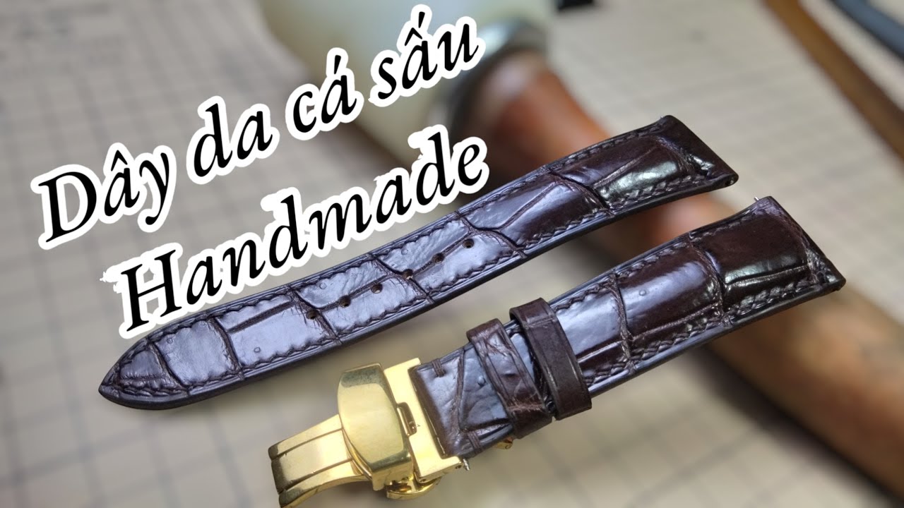 Dây da cá sấu thủ công. Làm từ cá sấu thật nguyên con. Khách tự chọn vị trí yêu thích