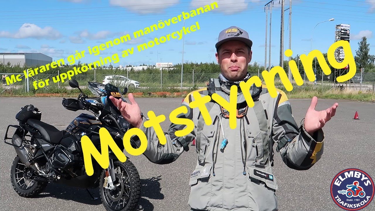 Mc-läraren går igenom motstyrning på en BMW R1250GS