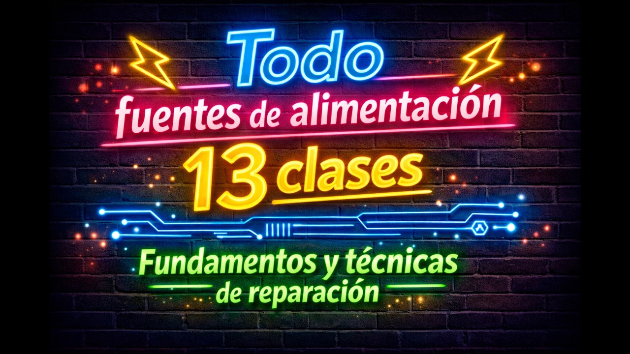 Todo Fuentes AC DC en 13 clases magistrales 2026. Todo acerca de reparación fuentes conmutadas 2026.