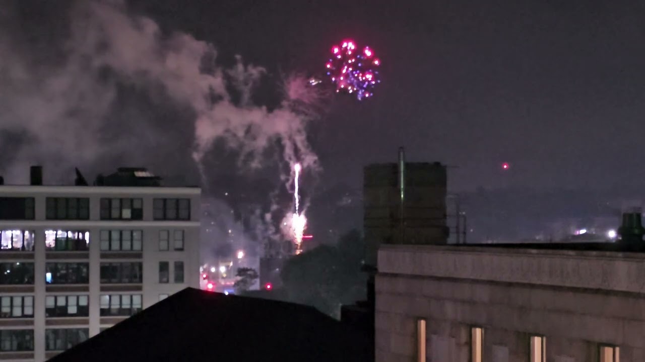 Worcester July 4th Fireworks At Worcester Red Sox Game (View From US District Courthouse)