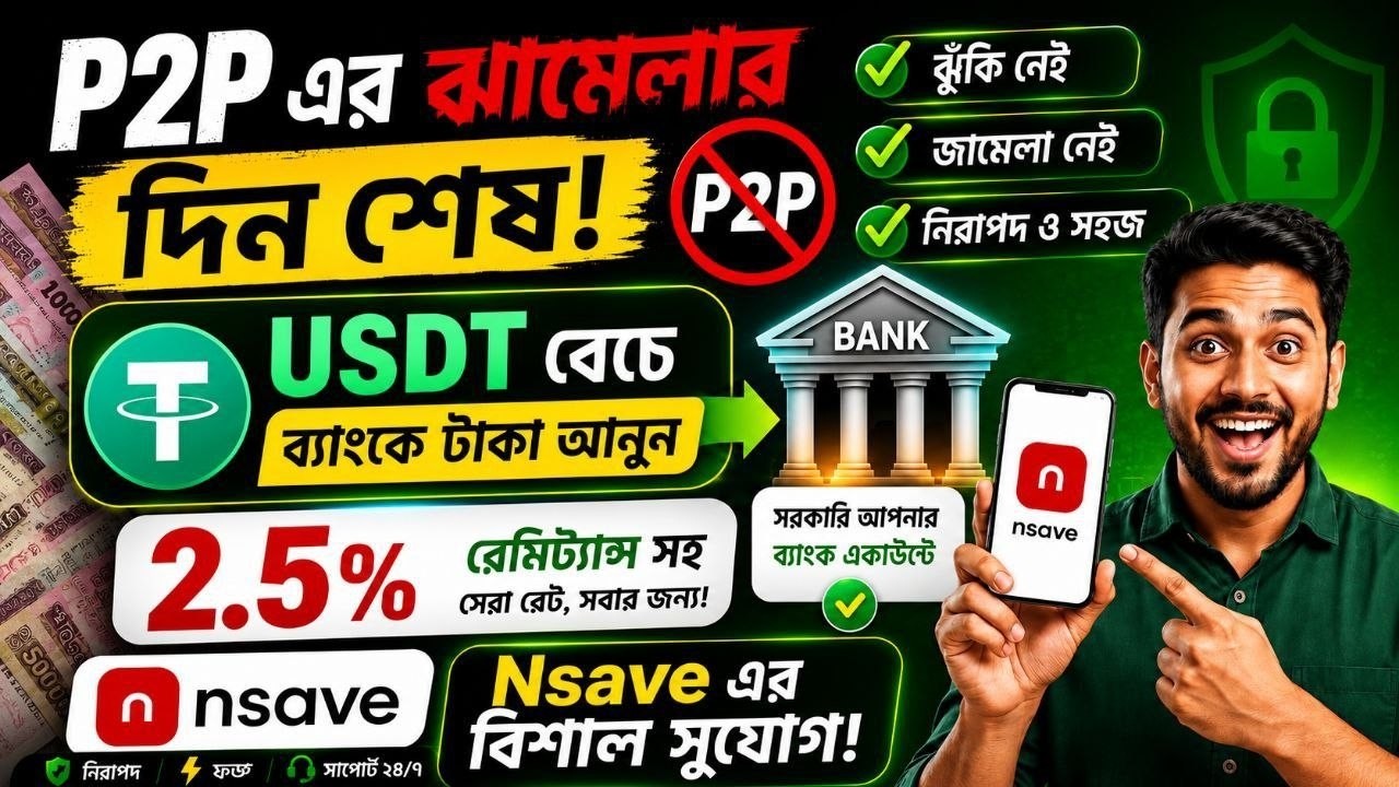 Crypto থেকে সরাসরি Bank এ টাকা আনুন | Convert USDT to BDT | Crypto Withdraw Method in Nsave
