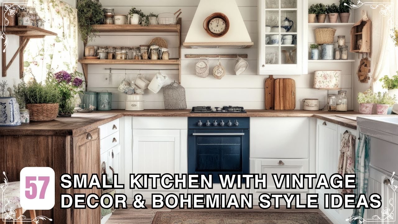 Maximize Small Kitchen Space with Vintage Farmhouse Decor & Bohemian Spring Styling Ideas