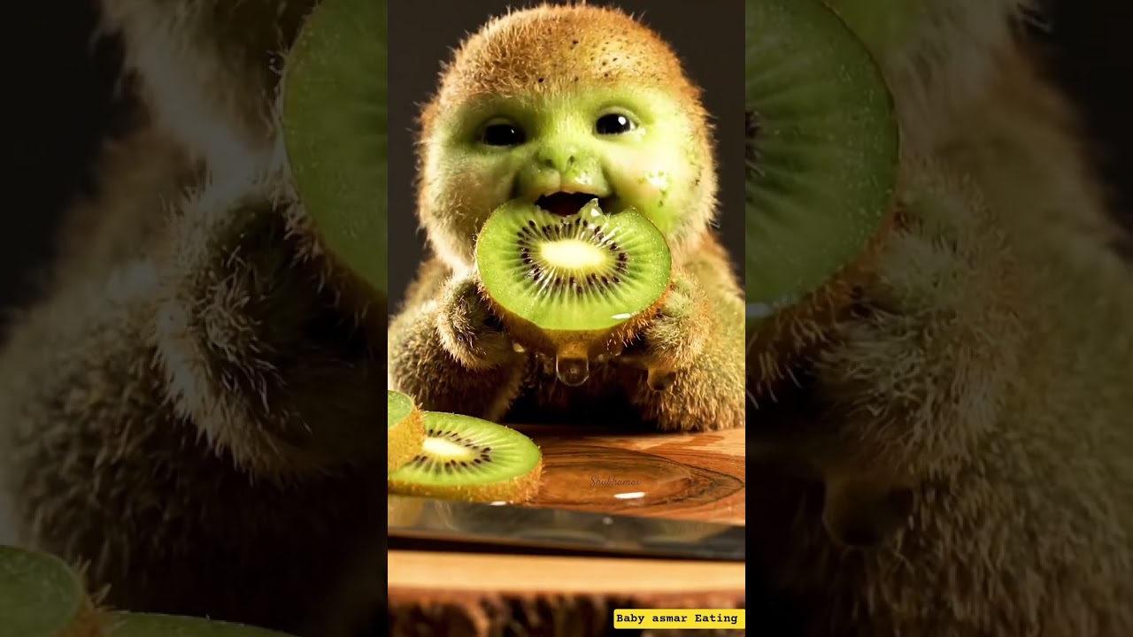 baby kiwi fruit 🥝 eating kiwi 