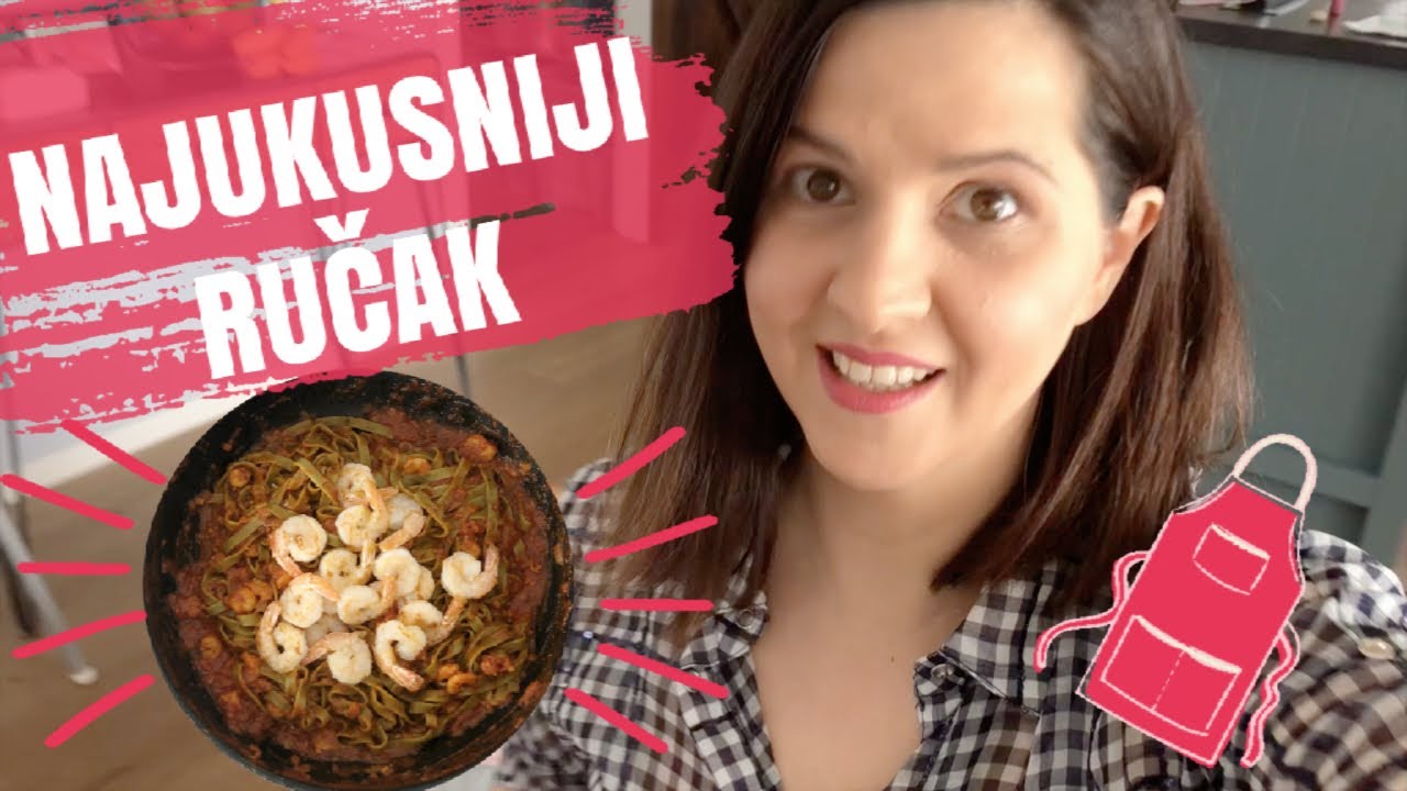 KUHAJMO ZAJEDNO! | ZELENI REZANCI S GAMBERIMA NA CRVENO | mama 4 djece |