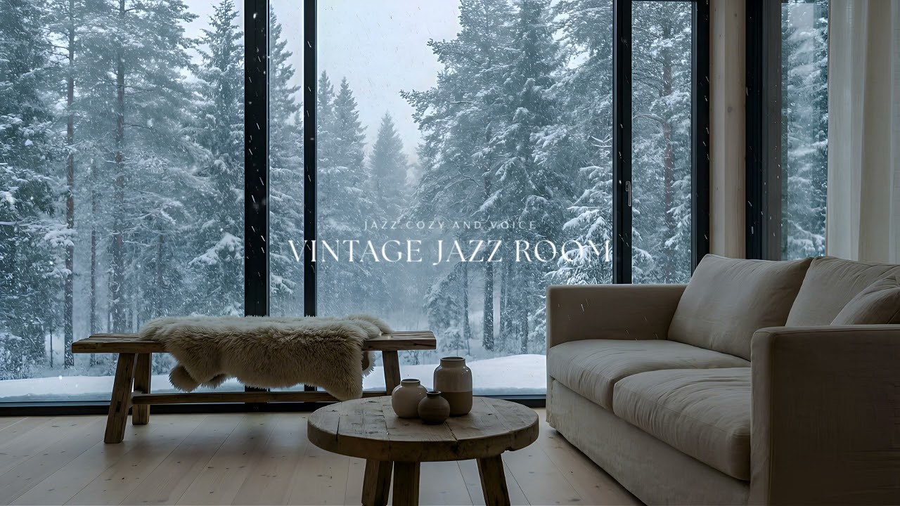 [playlist] 눈 내리는 숲을 마주한 창가, 고요히 스며드는 겨울 재즈 | Vintage Jazz Room · Snowfall Serenity