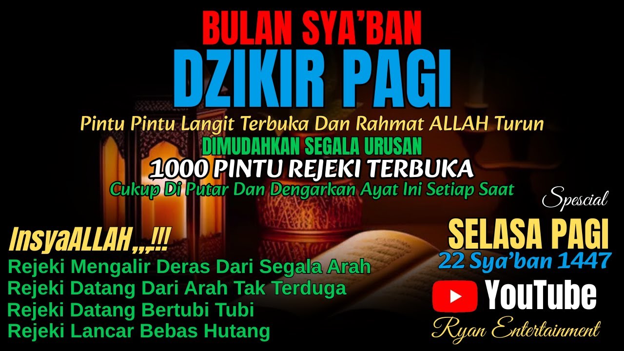 Dzikir Selasa Pagi Bulan Sya’ban Pembuka Pintu Langit | Rahmat Allah Turun, Rezeki Mengalir Deras