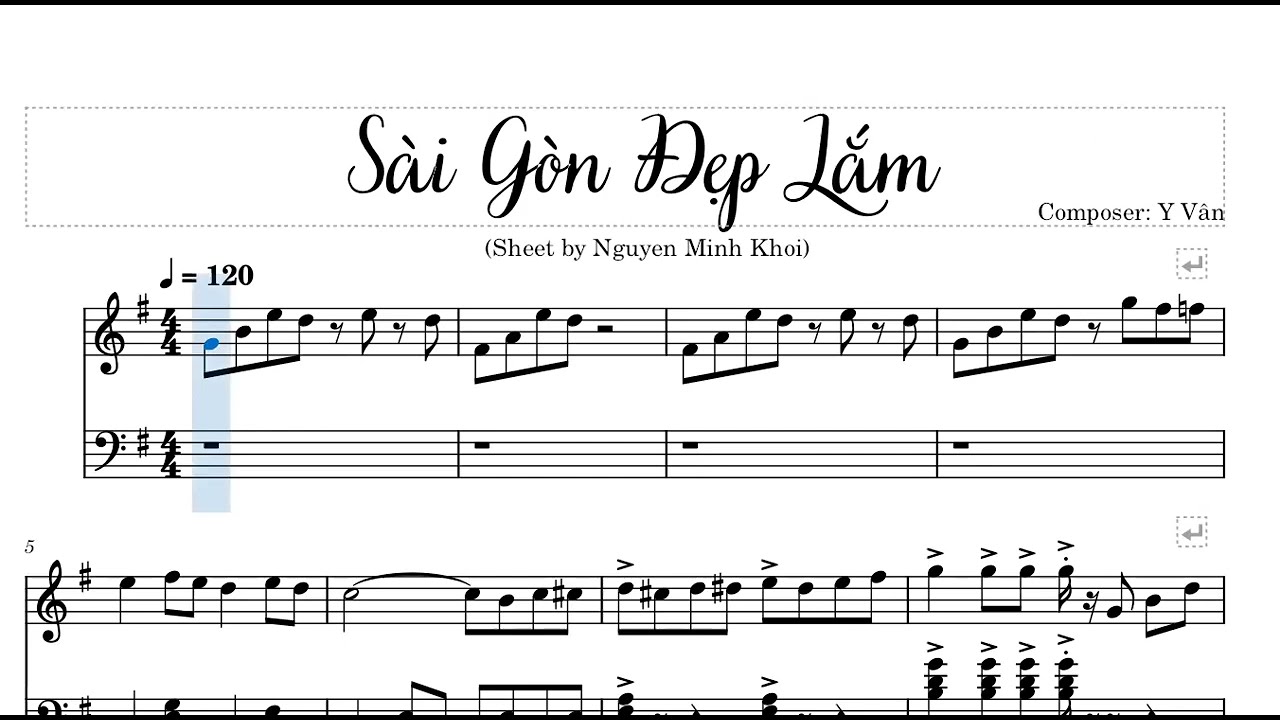 Sài Gòn Đẹp Lắm Piano Sheet, Sáng Tác Y Vân