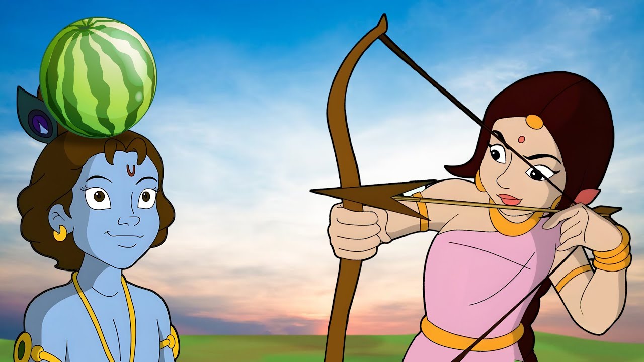 Krishna vs Radha – Archery Challenge 🍉 | Epic Stories | Funny Videos | Cartoon for Kids in Hindi