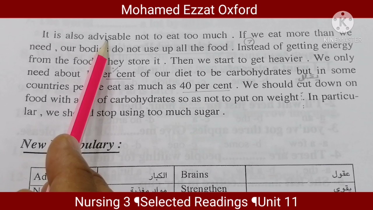الثالث تمريض¶إنجليزي ثقافي¶ الوحدة 11¶   Selected Readings ¶Unit 11