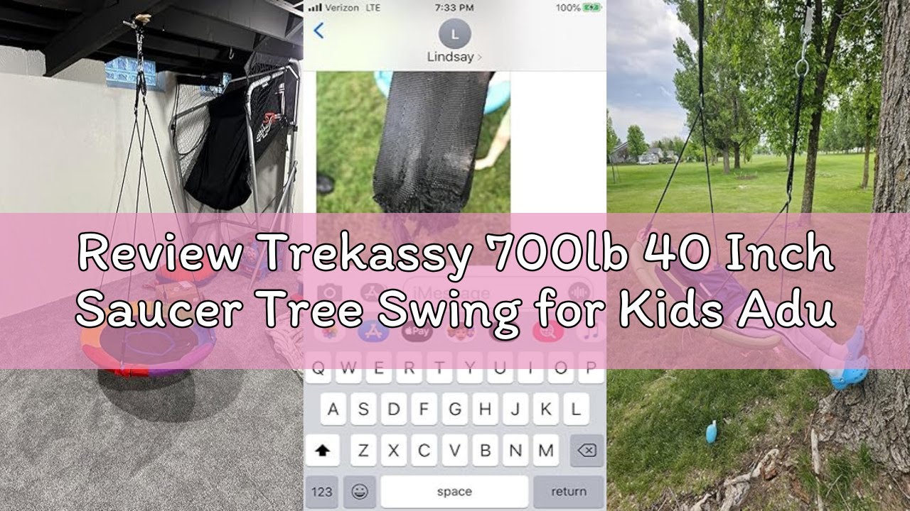 Review Trekassy 700lb 40 Inch Saucer Tree Swing for Kids Adults Outdoor 900D Oxford Waterproof with