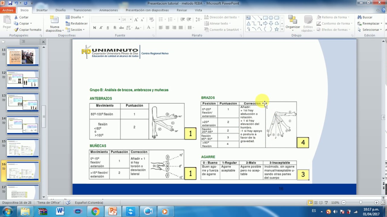 Tutorial aplicación método REBA