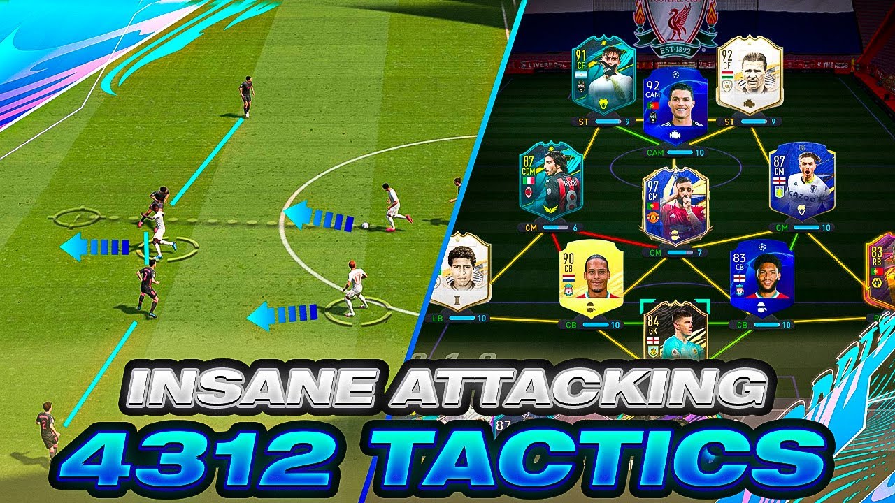 INSANE ATTACKING META 4312 HIGH PRESS CUSTOM TACTICS + INSTRUCTIONS! SCORE MORE GOALS ON FIFA 21!
