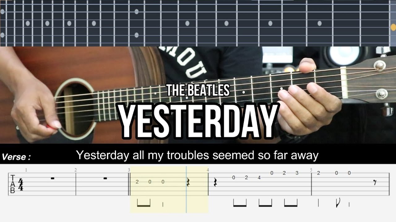 Yesterday - The Beatles | EASY Guitar Tutorial - Guitar Lessons TAB