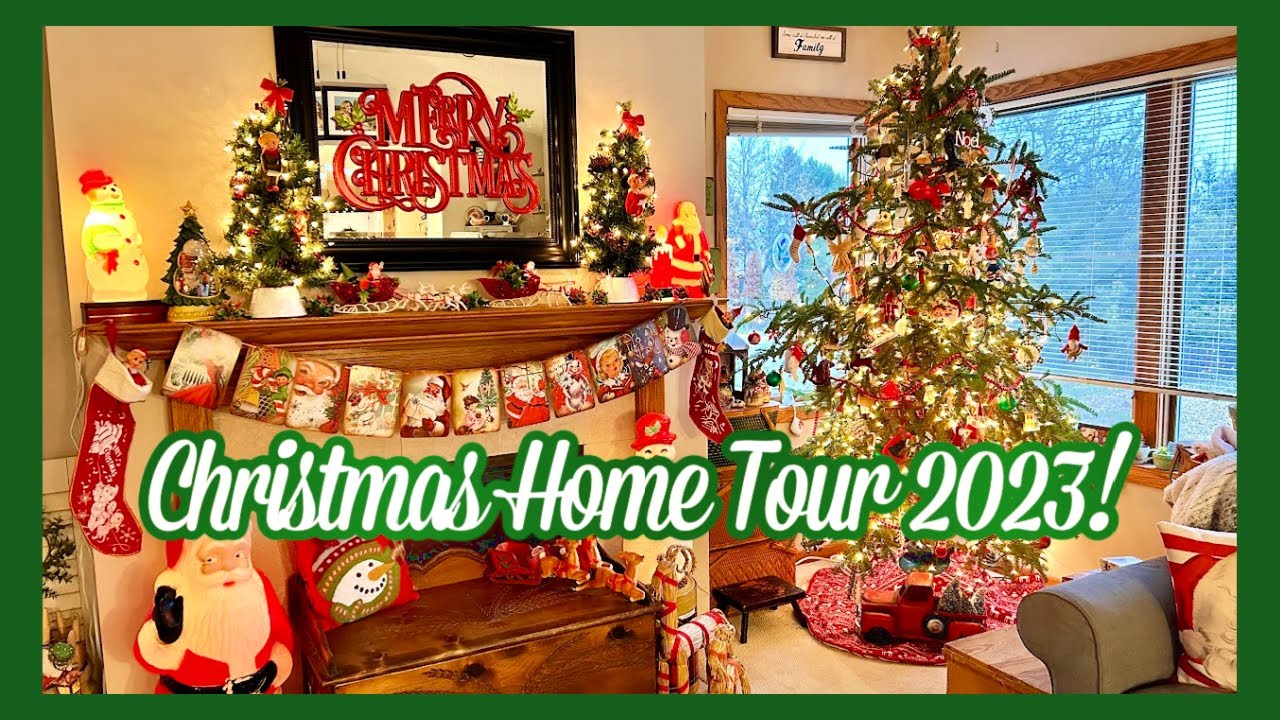 CHRISTMAS HOME TOUR 2023! Classic Christmas Beauty! Vintage & Thrifted HOME DECOR