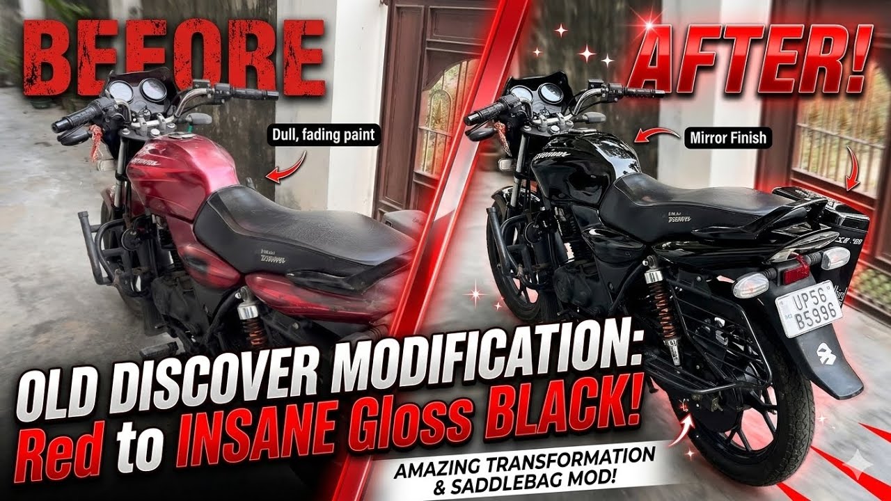 Discover 150 cc COLOUR Modification || RED  TO BLACK
