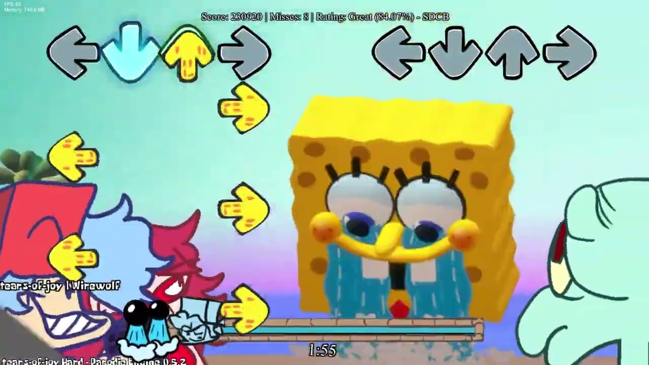 Friday Night Funkin Spongebob parodies v4 TEARS OF JOY REMASTER