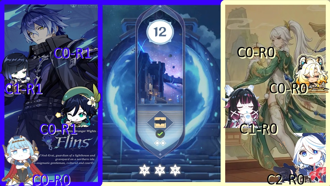 NEW February ABYSS 6.3 || Lunar Electro-Charged Flins C0 - Lunar Crystallize Zibai C0