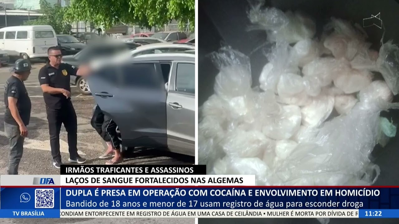DF ALERTA - Dupla é presa em operação com cocaína e envolvimento em homicídio