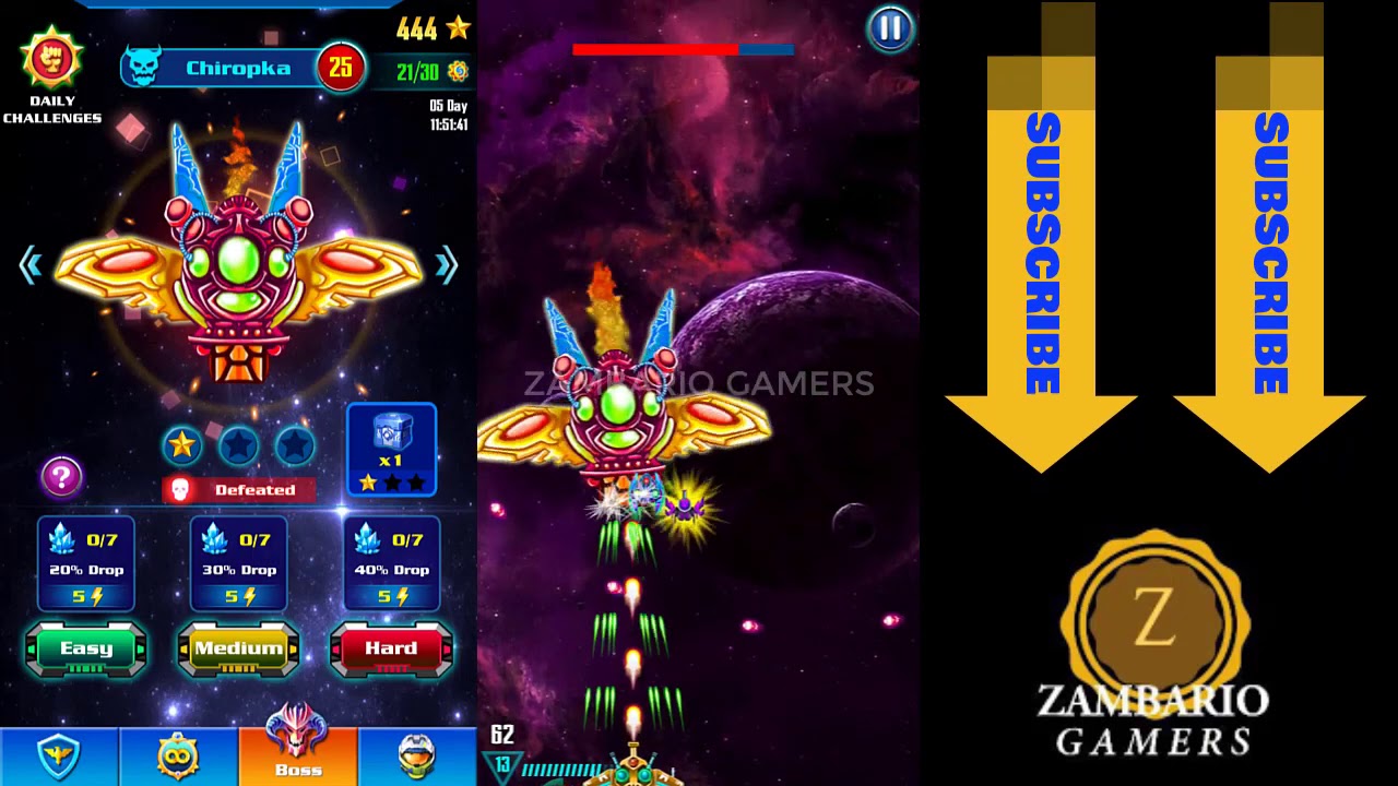 Galaxy Attck: Alien Shooter | Chiropka Boss 25 | Boss Mode | Android/Ios | Zambario Gamers