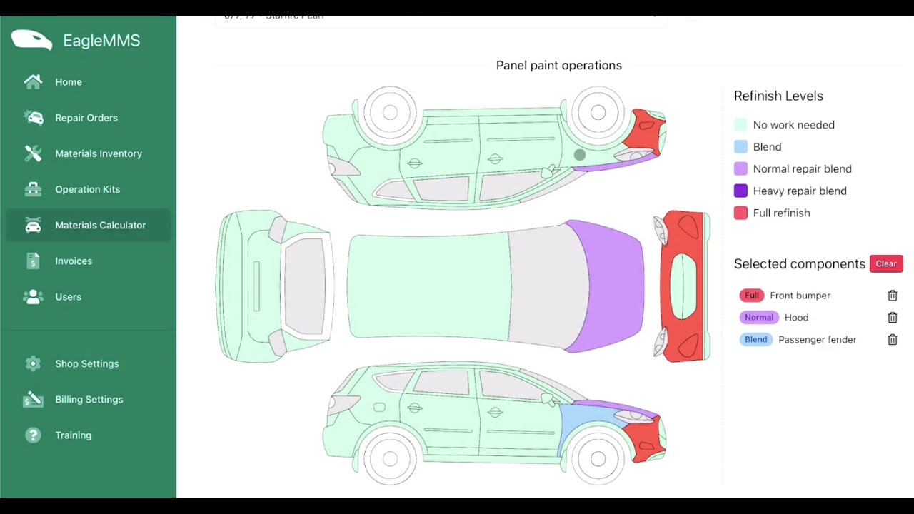 EagleMMS - Autobody materials & paint invoicing and estimation