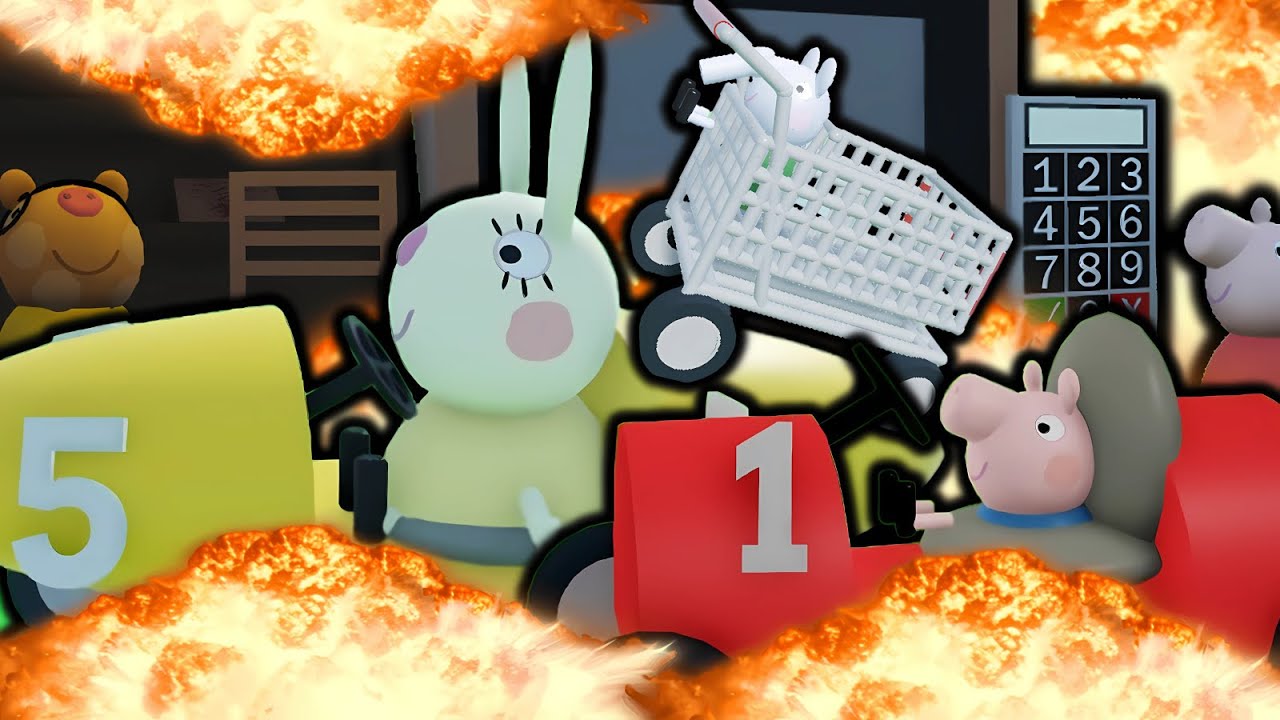 El Juego de PEPPA en Roblox resolviendo un misterio con carreras y un MONTÓN DE PEPPAEXPLOSIONES
