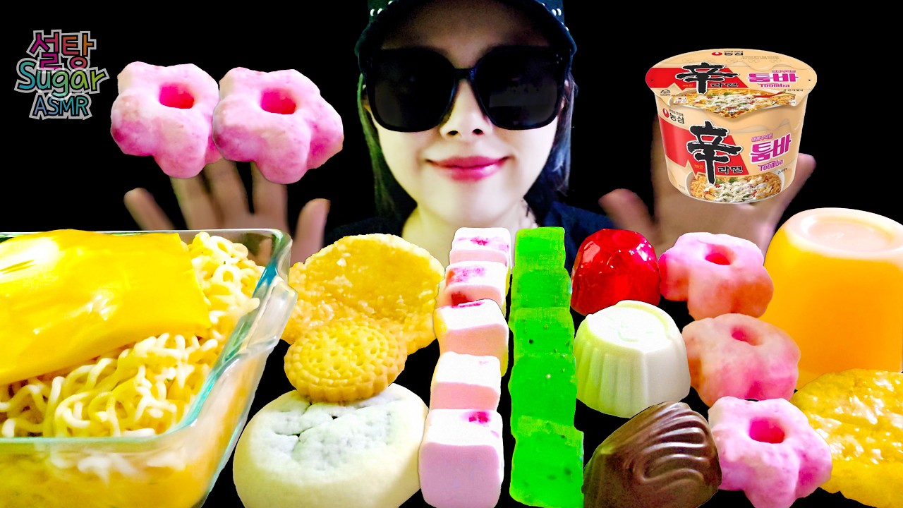 ASMR Shin Ramyun Toowoomba Pasta & Freeze Dried Candy MUKBANG 🔥신라면 투움바와 동결건조 젤리 먹방