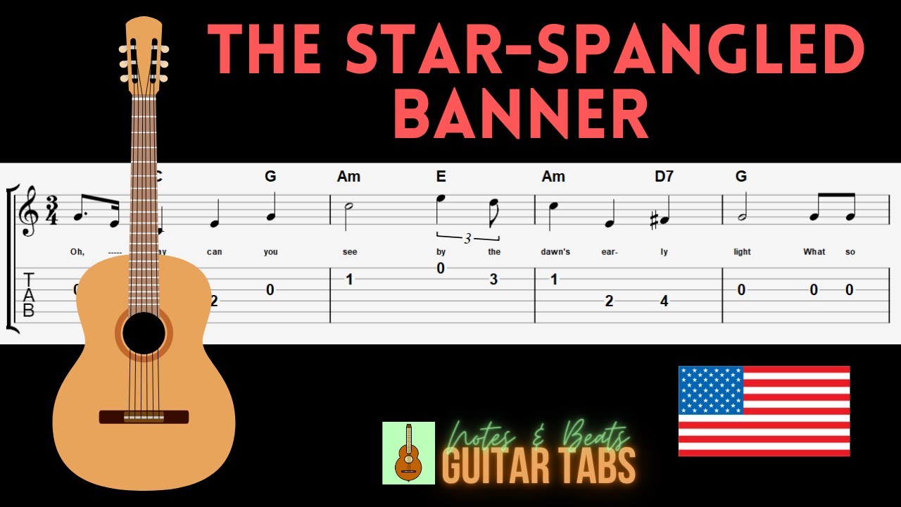 National Anthem of USA- The Star-Spangled Banner GUITAR TAB
