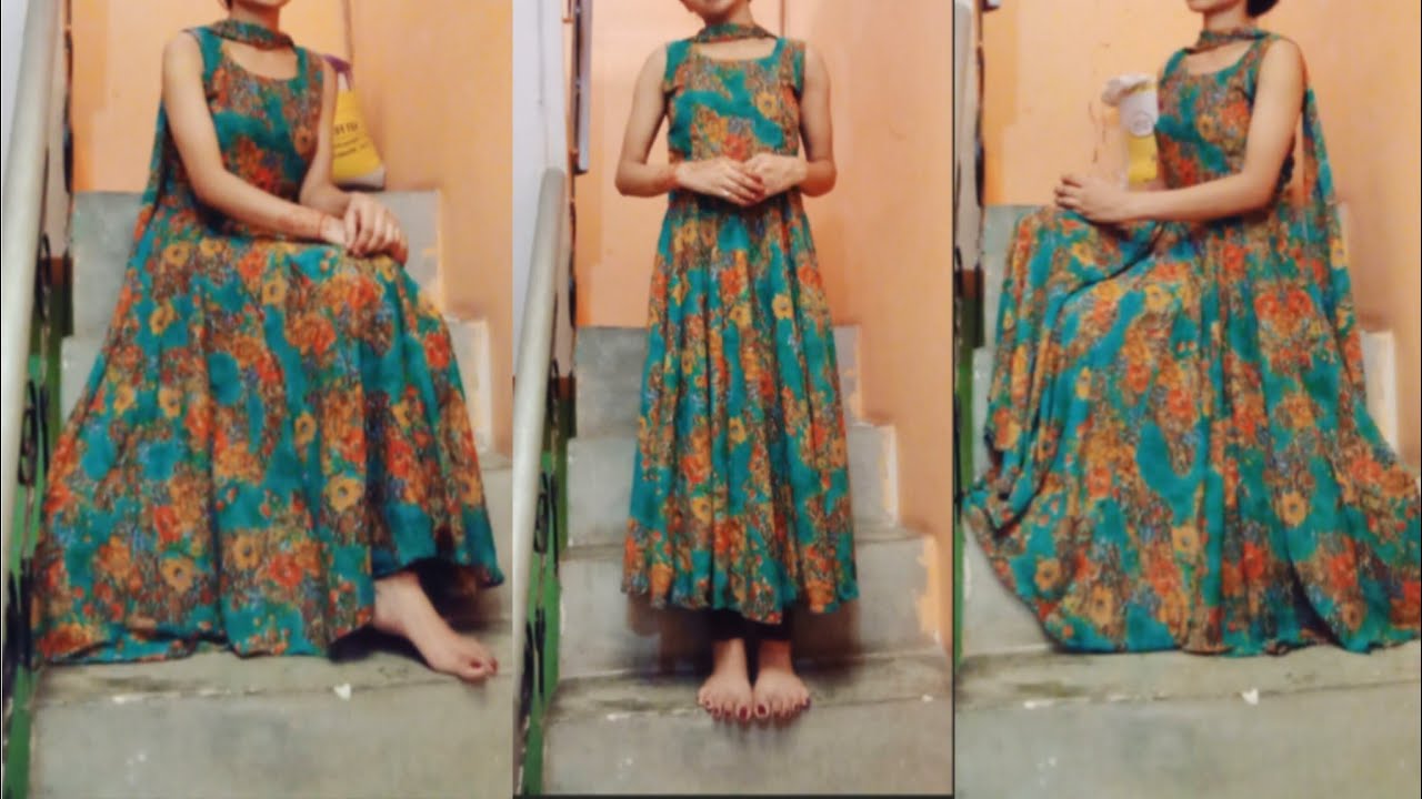heavy anarkali dress cutting and stitching || Umbrella frock | Anarkali dress cutting & stitching