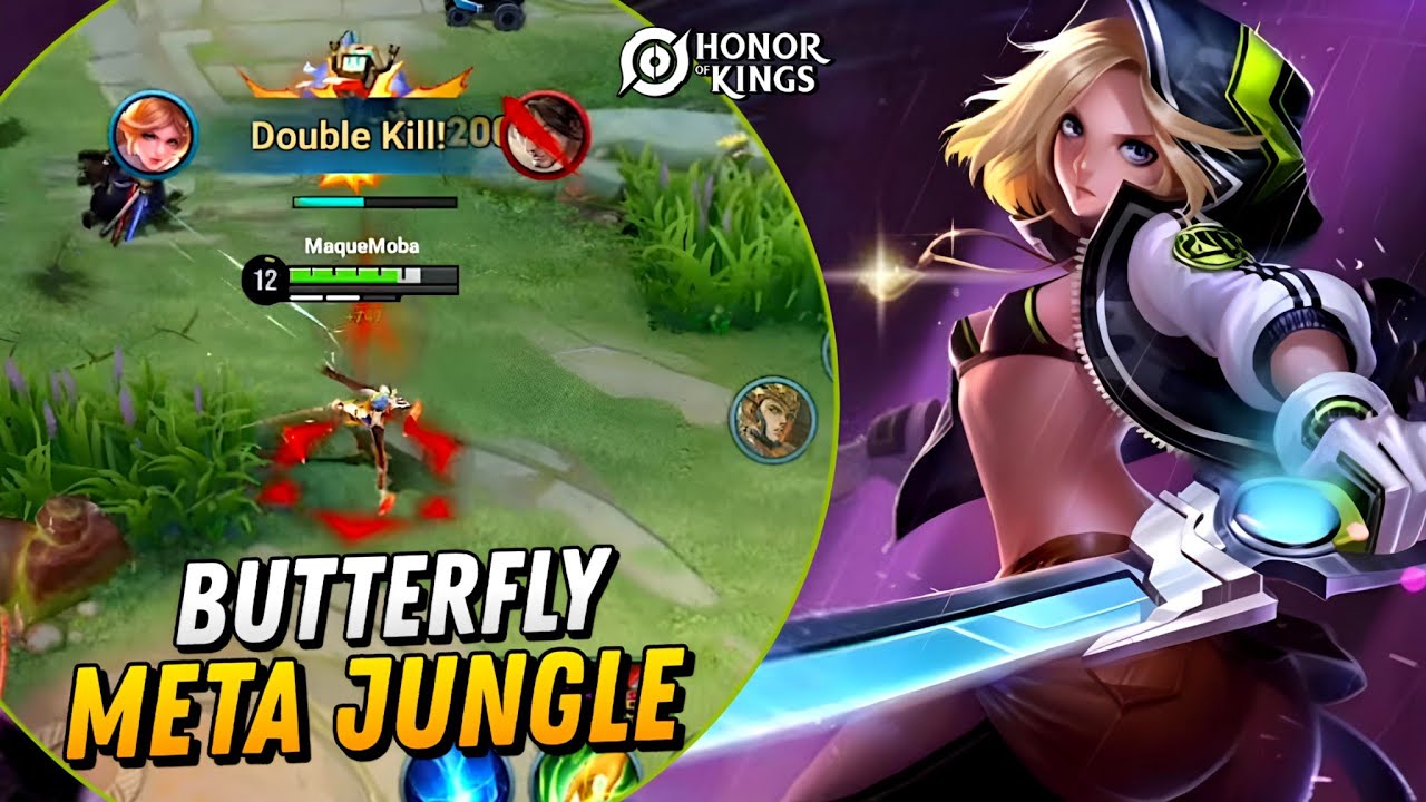 BUTTERFLY TA MUITO FORTE NA SELVA | HEROI PRA SUBIR RANK - HONOR OF KINGS