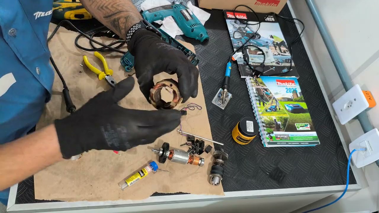 Montagem furadeira 6413 Makita passo a passo.