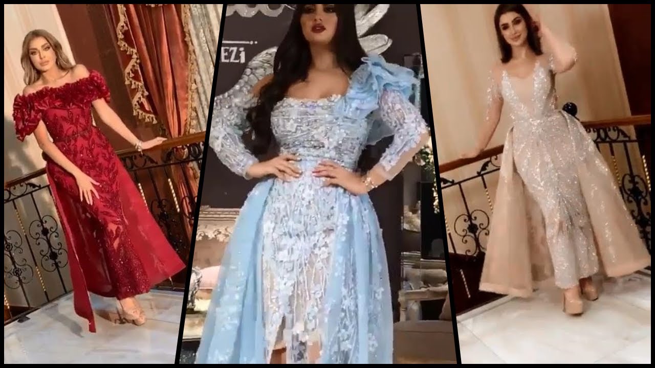 👗👗👗  2019 مجموعة  02  فساتين خطوبة بتنورة إضافية