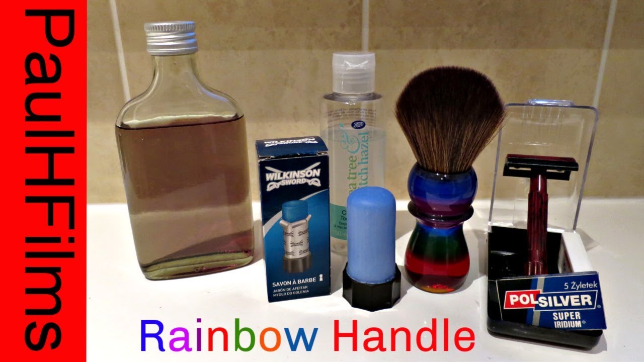 Merkur 45 Bakelite DE Razor -  Yaqi Synthetic Rainbow Handle Brush