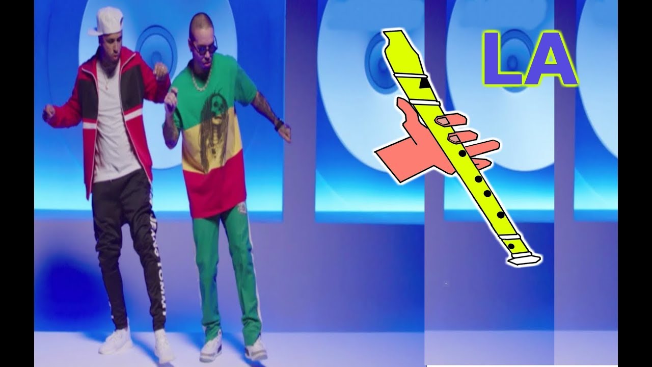 X (EQUIS) NICKY JAM, J. BALVIN, FLAUTA DULCE FÁCIL, TUTORIAL CON ANIMACIÓN.