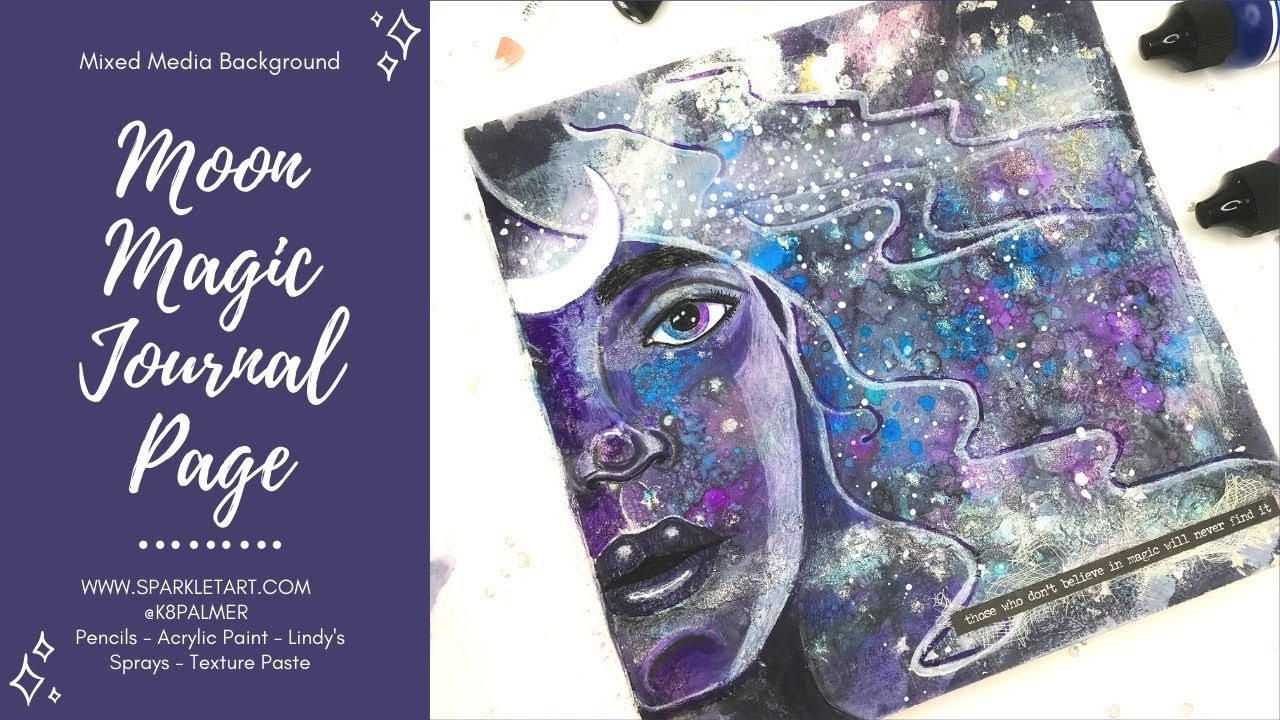 Make A Magical Mixed Media Journal Page With The Moon As Your Guide!