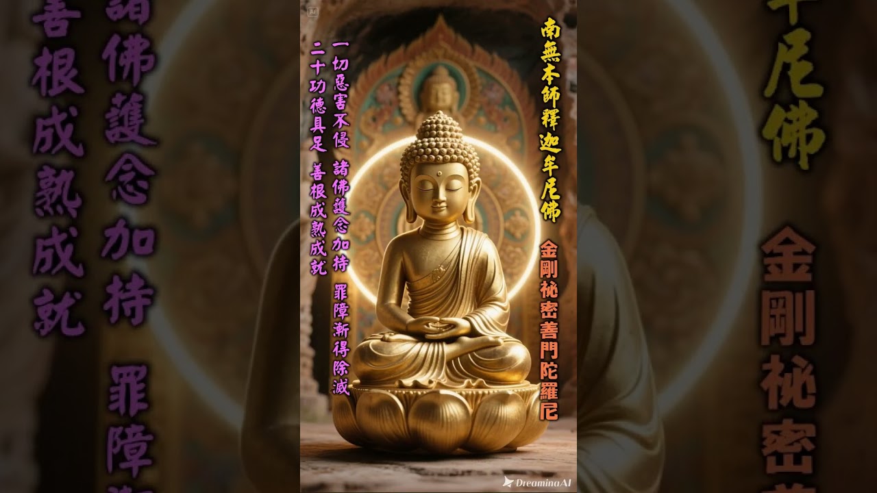 金剛祕密善門陀羅尼 | 梵音(柔情_女聲) | 南無本師釋迦牟尼佛 | 一切惡害不侵 | 諸佛護念加持 | 罪障漸得除滅 | 二十功德具足 | 善根成熟成就 | 宇宙正能量