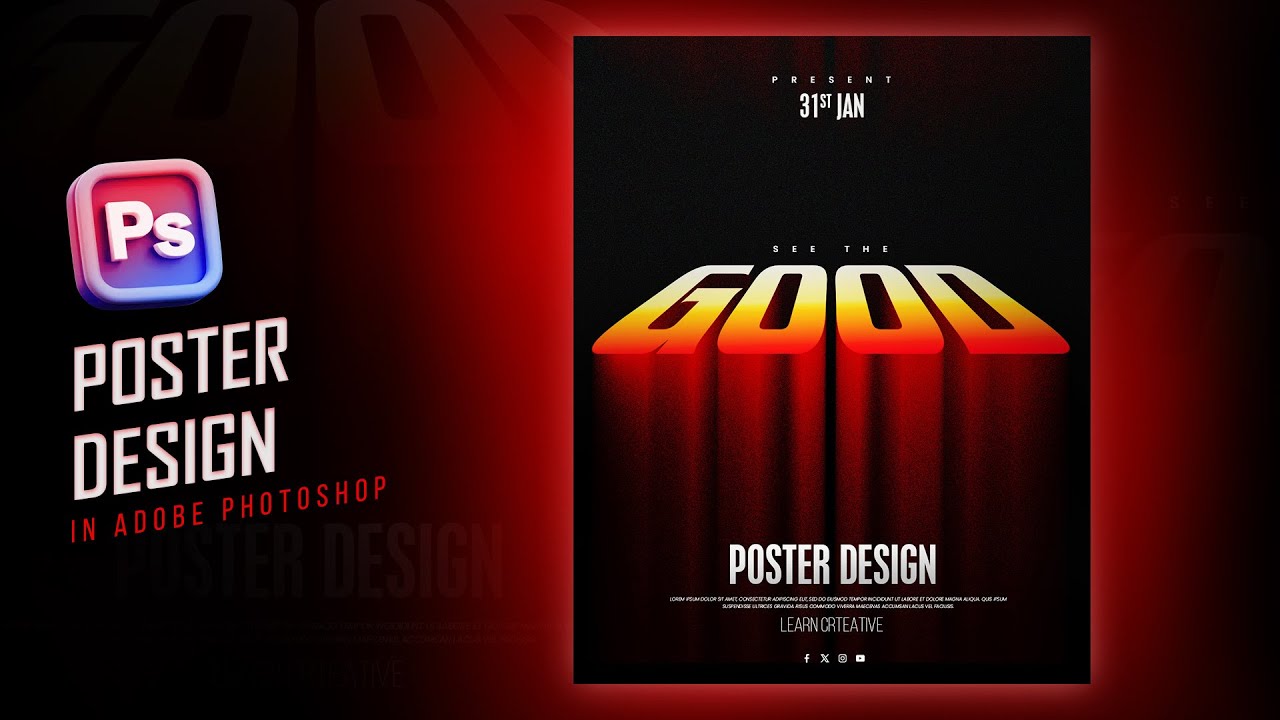 Дизайн постера в Photoshop | Дизайн постера с типографским эффектом I Кинопостер