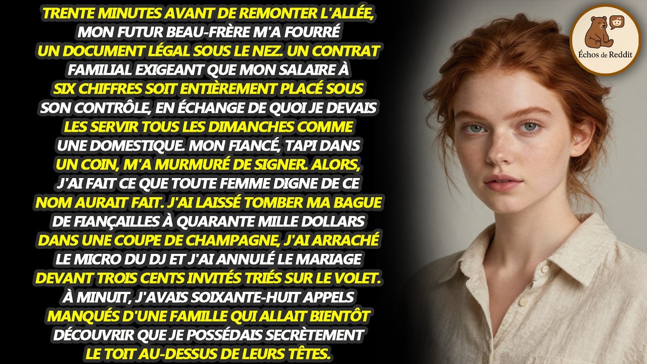 Mon futur beau-frère m'a fourré un document juridique sous le nez. Il s'agissait d'un contrat...
