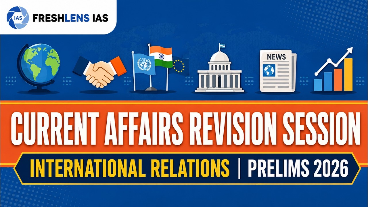 Current Affairs for Prelims 2026- International Relations (IR) - July to December 2025 - Session 1/2