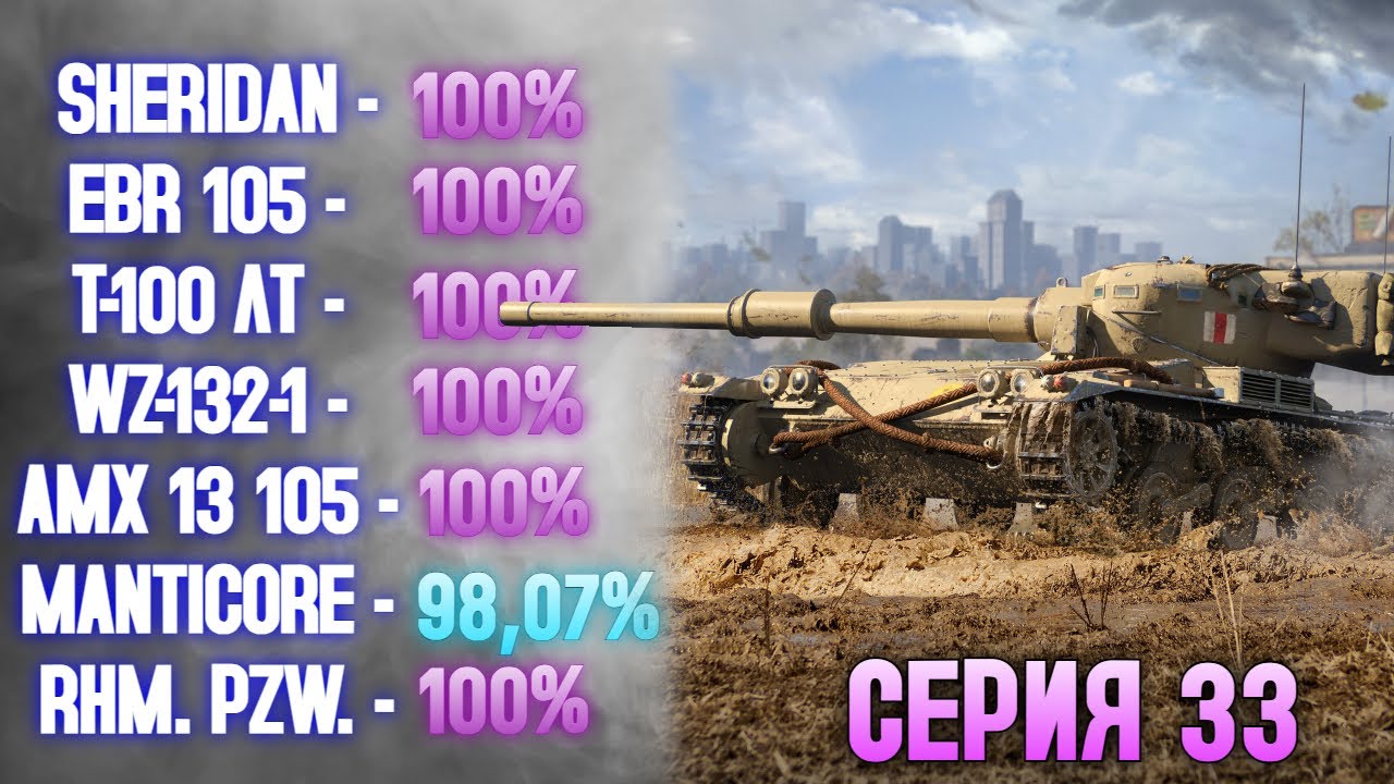 100% НА ВСЕХ ЛТ 10 УРОВНЯ: СЕРИЯ 32 - MANTICORE (98,07%) ✱ 31.10.25