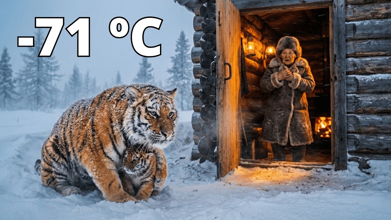 A Wild Amur Tiger Mom Was Shielding Her Cub in a Whiteout Blizzard… Right Outside in -71°C Siberia