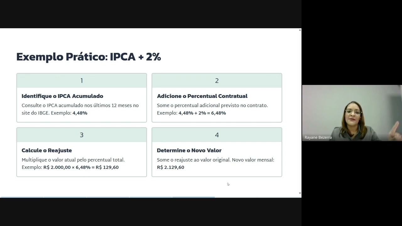 Café com Franqueados: Reajuste Contratual. Palestrante: Rayane Silva