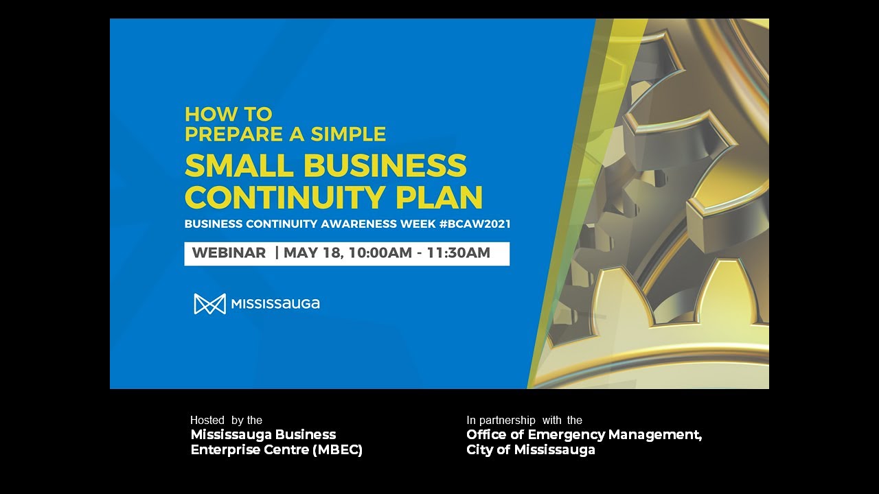 How to Prepare a Small Business Continuity Plan - Webinar