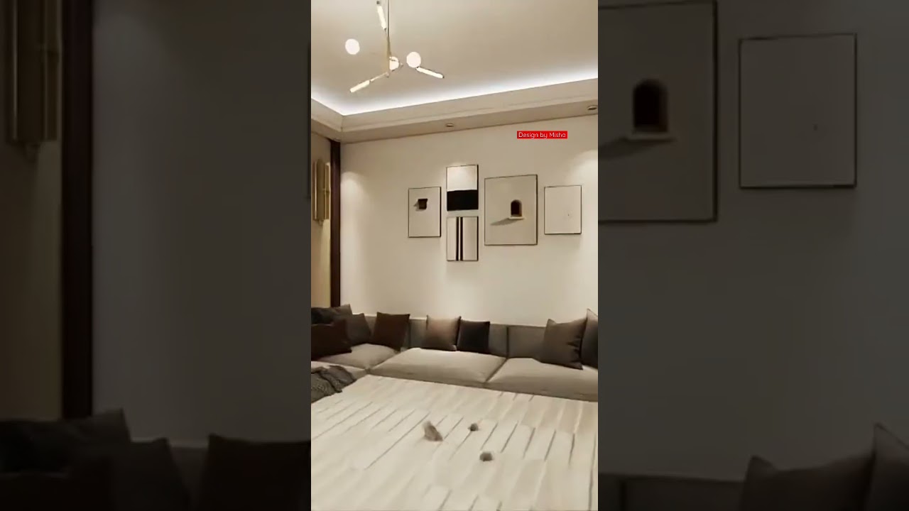 Simple Living room 3D walkthrough #design #trend #shorts