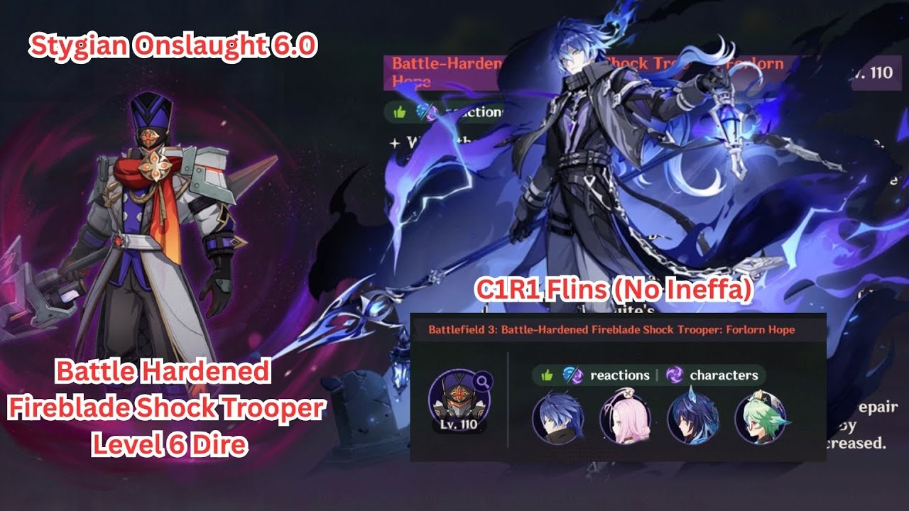 6.0 Stygian Onslaught Lvl 6 Dire Clear | C1 Flins Aino Ororon Sucrose (No Ineffa) | Genshin Impact