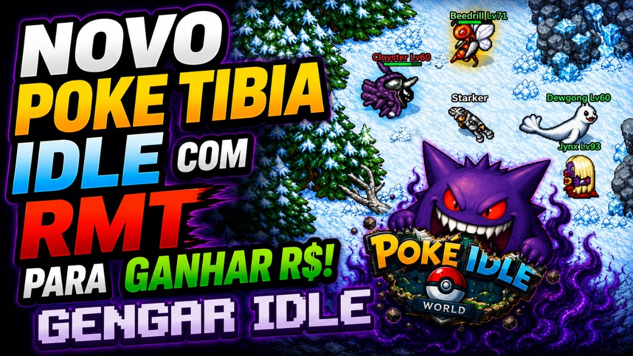 NEW Poke Tibia IDLE Game with RMT to Make MONEY! Gengar Poke Idle