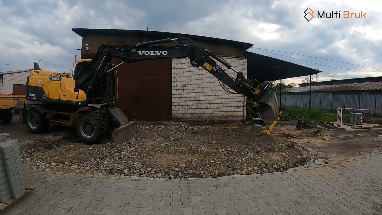 Podbudowa z przekruszu betonowego I Volvo Ew140d tiltrotator Engcon